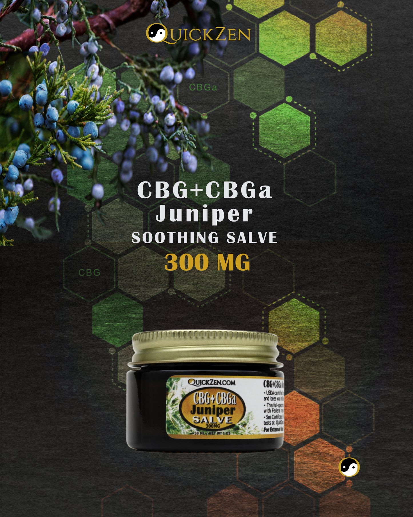 
                  
                    QuickZen Combo CBG and CBGa Topical Salve, Scented and Unscented, 300+mg per Ounce (30 mL)
                  
                