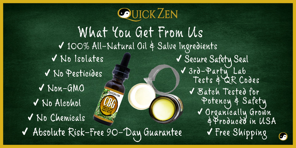 What you get from QuickZen. All natural, No isolates, no Chemicals, no risk. Safety sealed, free shipping.